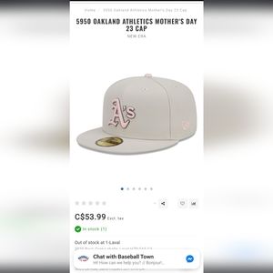 New Era Oakland Athletics 2023 Mother's Day On-Field 59FIFTY Fitted Hat